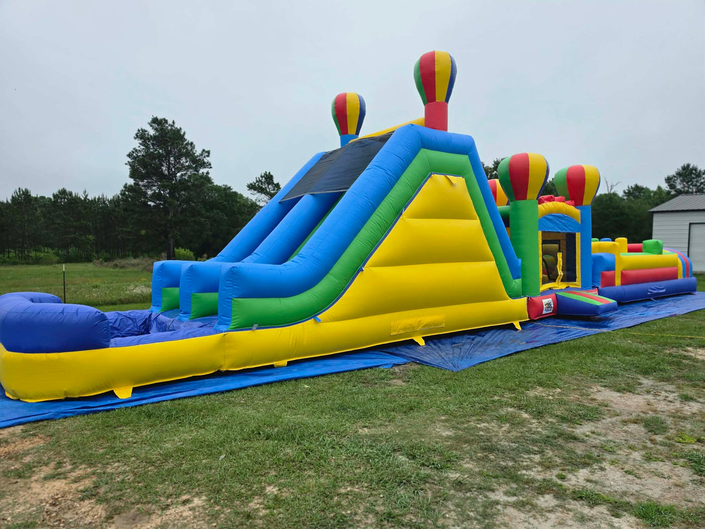 Fun time 3pc obstacle with dual lane slide wet or dry use!