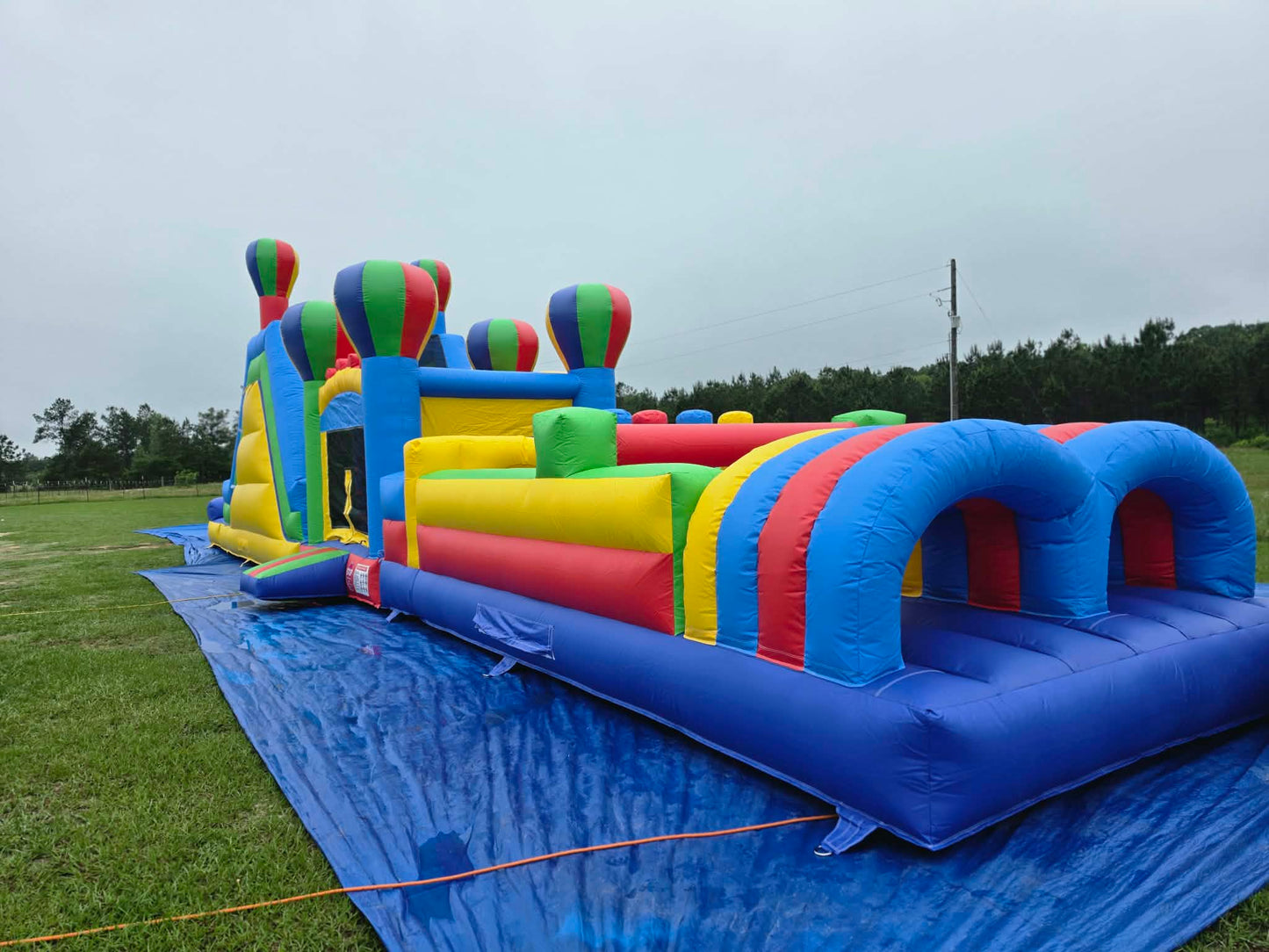Fun time 3pc obstacle with dual lane slide wet or dry use!