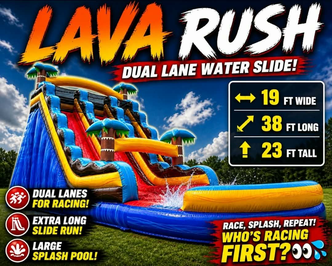 Lava Rush Dual Lane Mega Water Slide
