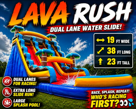 Lava Rush Dual Lane Mega Water Slide
