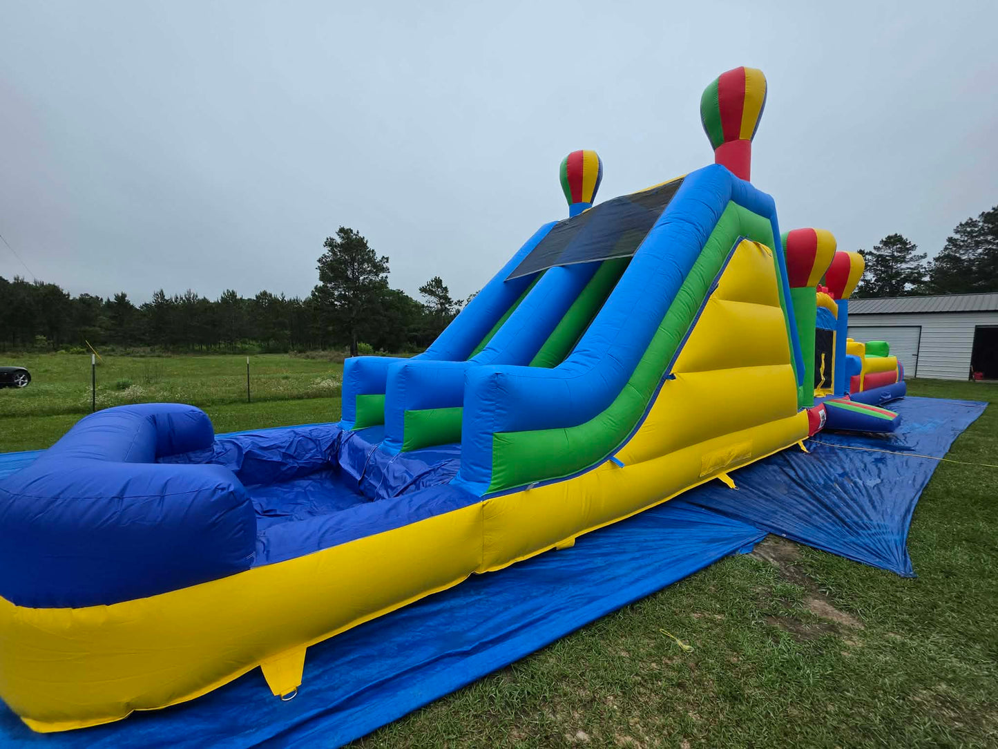 Fun time 3pc obstacle with dual lane slide wet or dry use!